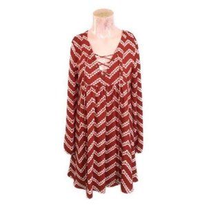 Blu Pepper Women’s Daisy Chevron Print Mini Dress Size S